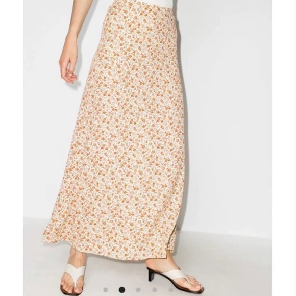 Reformation Azalea Cream Ditsy Floral Maxi Skirt Size 0 - Picture 6 of 12
